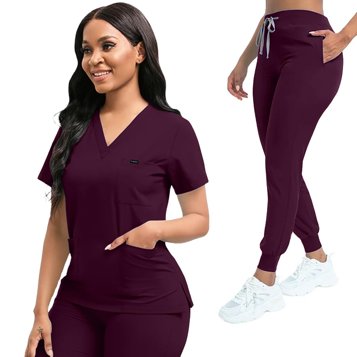 Comfortable Leisure Care Center Daily Practical Work Clothes Set Nurse Uniform Women Solid Nursing Set Hospital Doctor Scrubs Sets Unisex Pet Clinic Veterinary Workwear