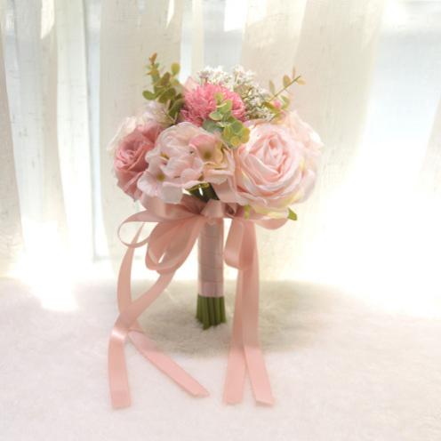 Champagne Color Wedding Rose Plastic Marriage Certifie Bride Bouquet Artificial Flower Photography Props Gift