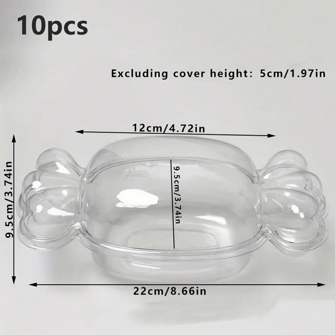 Candy Shape Cake Box with Lid, Transparent Style, Ideal for Birthday, Fruit Salad, Tiramisu, Party, Christmas, Wedding Decor