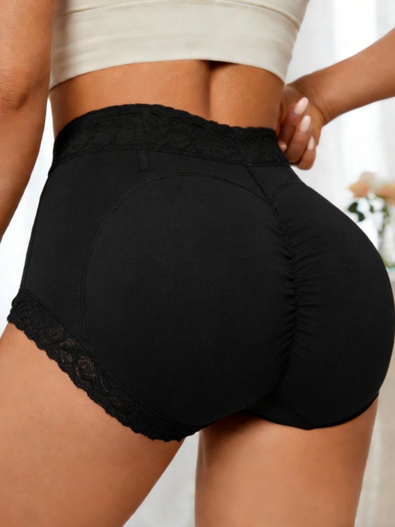 Womens Solid Color Lace High Elasticity Shapewear Briefs, Fajas, Medium High Waist Tummy Control Bottoms for Ladies, Comfort Slim Fit, Butt Lifting and Abdominal Compressing Short, Suitable for Daily,Training,Yoga, Underwear