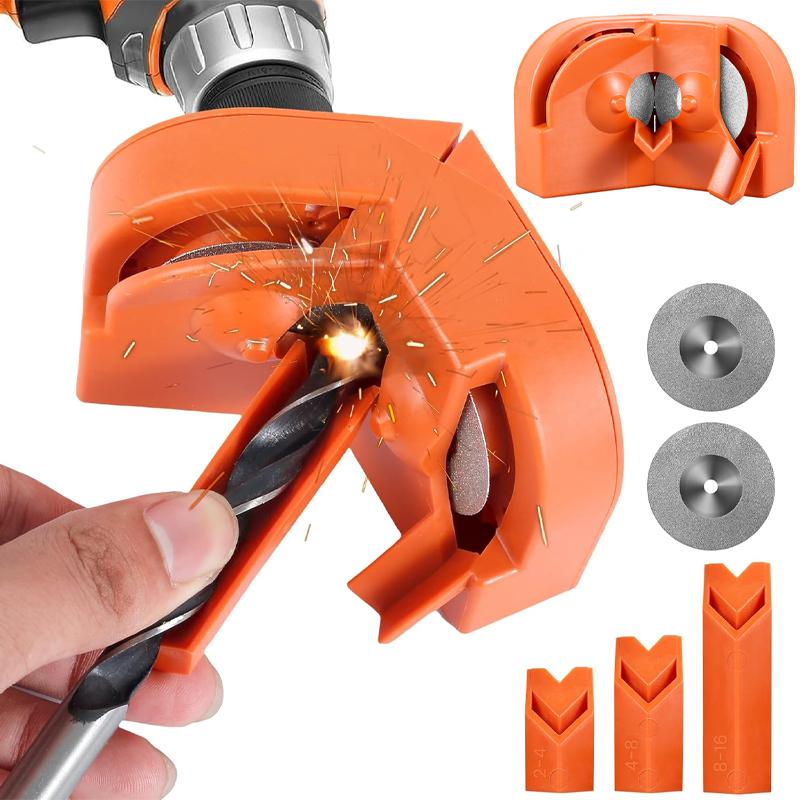 4-in-1 Portable Drill Sharpener, 1 Set Multipurpose Drill Grinding Tool, Durable Multi-purpose Drill Sharpener for Chainsaws Drill Hand Tools