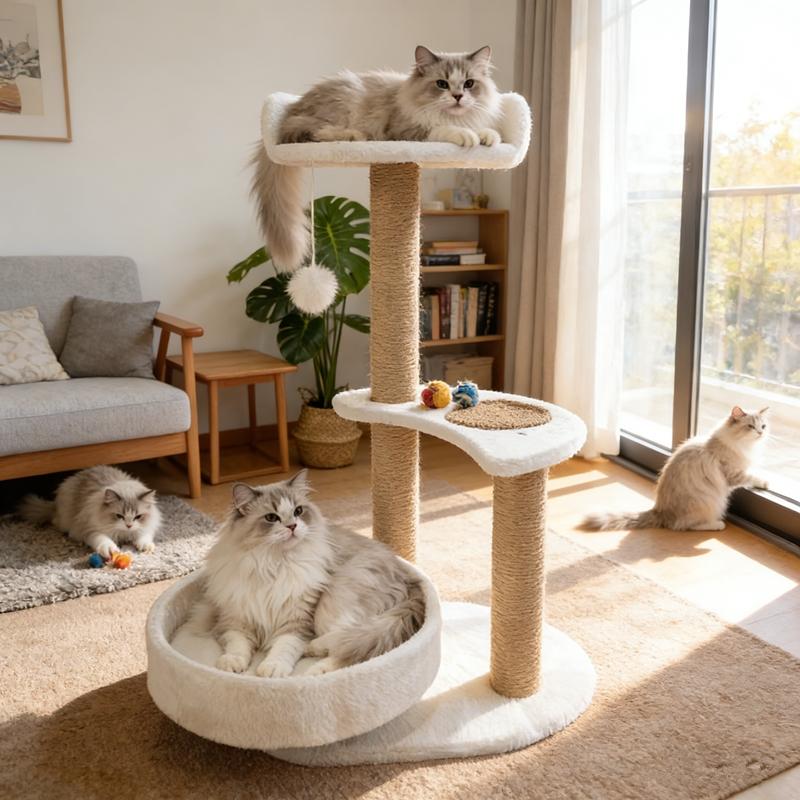 Large Multi-Layer Cat Tree Apartment Villawith Artificial Leaves,Anti-Caress Design,Durable Base, Suitable for Indoor Cats Large Multi-Layer Cat Tree Apartment Villawith Artificial Leaves,Anti-Caress Design,Durable Base, Suitable for Indoor Cats