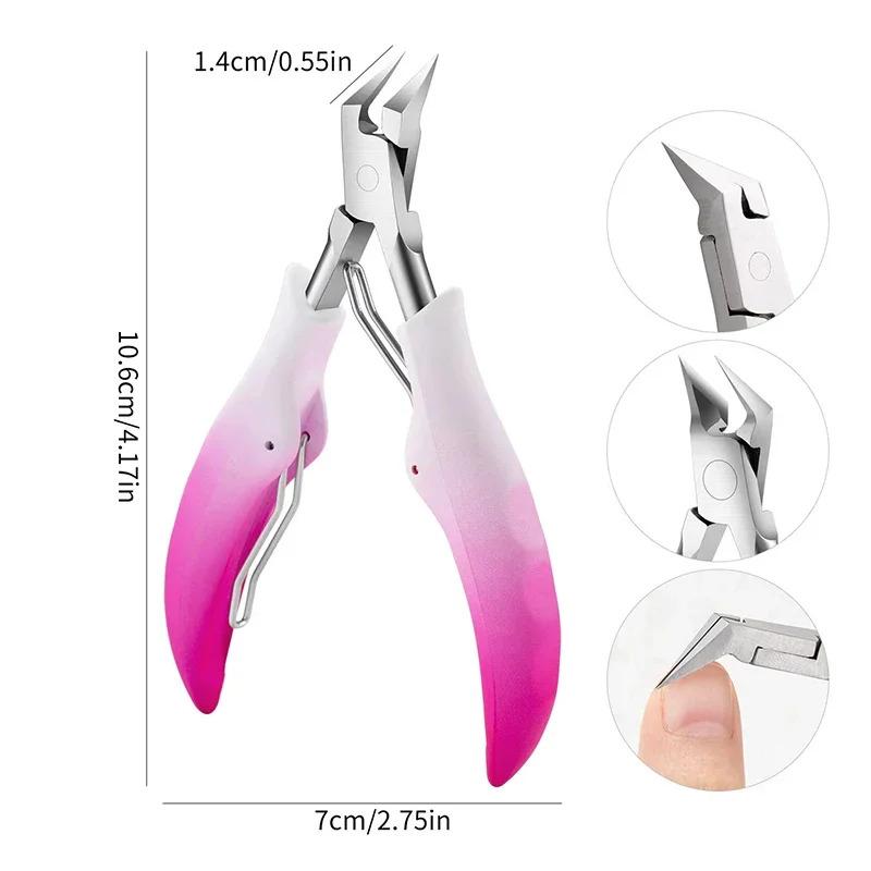 1-Piece Stainless Steel Ingrown Toenail Nippers, Toe Nail Clipper, Edge Trimmer, Dead Skin Remover, Pedicure Nail Care Tool