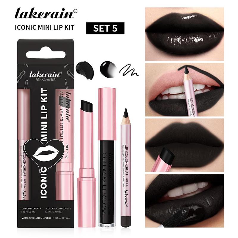 Iconic Mini Lip Kit, 3 Counts/Set, Waterproof and Smudge-Proof Lipstick Set, High-Pigment Lip Liner, Matte Lip Pencil, Lip Liner+Matte Lipstick+ Lip Gloss, All-in-One Longwear Lip Makeup, for Outdoor and Travel, Lip Cosmetics, Lip Makeup Iconic Mini Lip Kit, 3 Counts/Set, Waterproof and Smudge-Proof Lipstick Set, High-Pigment Lip Liner, Matte Lip Pencil, Lip Liner+Matte Lipstick+ Lip Gloss, All-in-One Longwear Lip Makeup, for Outdoor and Travel, Lip Cosmetics, Lip Makeup