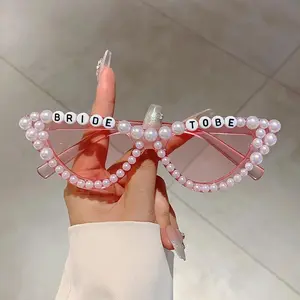 KAMMPT Bride to be Letters Decor Shades Candy Color Bridal Shower Gift Glasses Weeding Party Present Props Frame for Women's