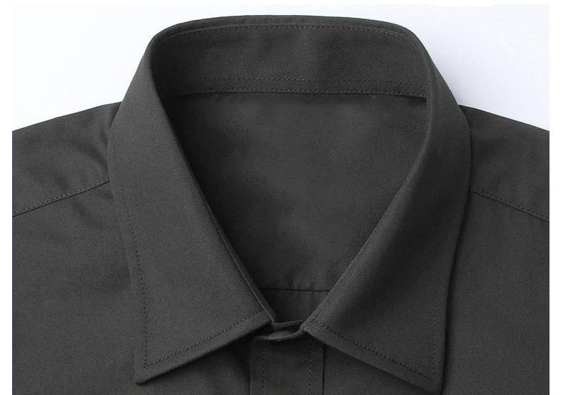 Men's White Korean Slim-Fit Non-Iron Long Sleeve Plain Knot Formal Shirt - Menswear Business Office Apparel, Size M