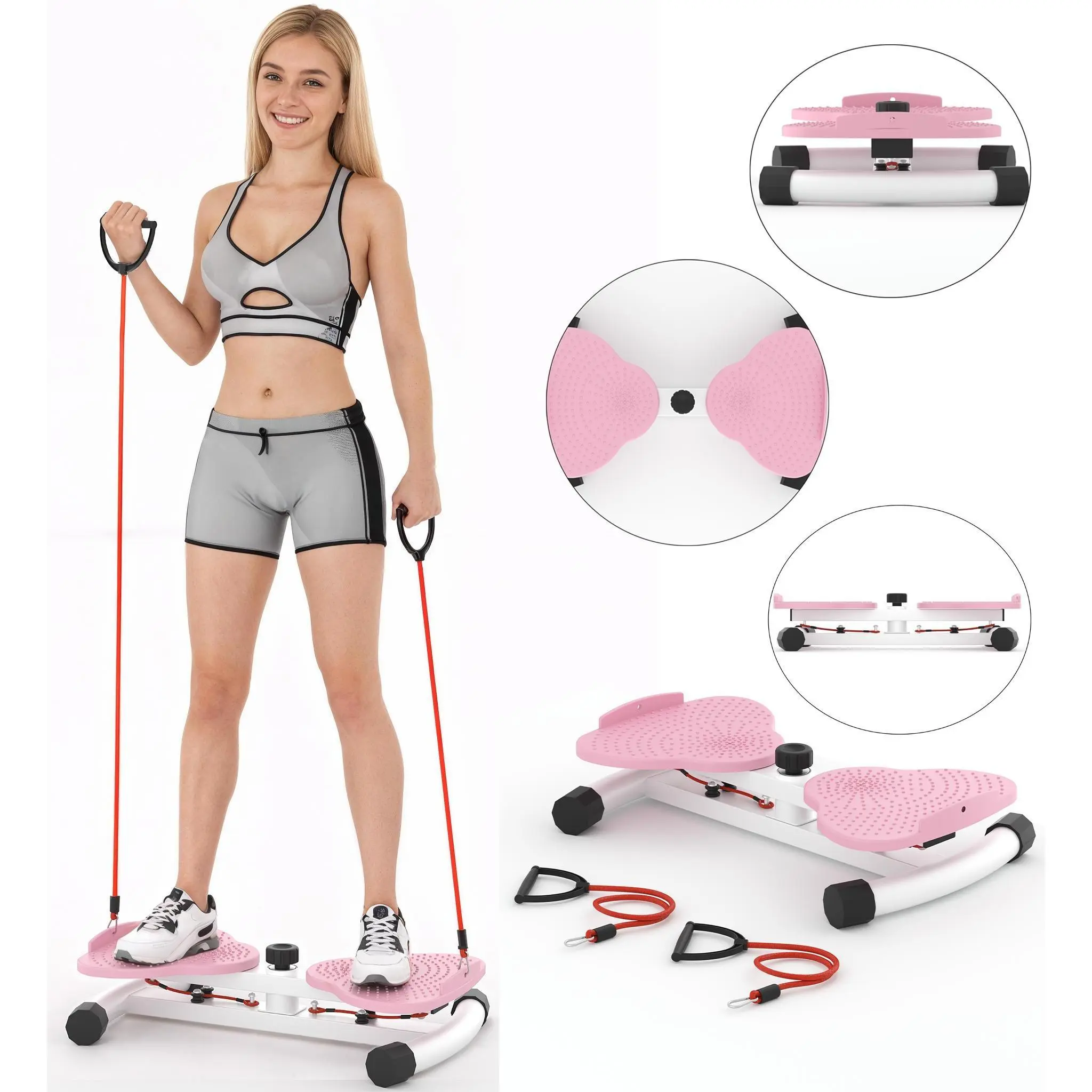 Waist Twist Machine Can Stand with Feet Apart Double Non-slip No Noise Use Exercise Equipment Abdominal Roller Workout