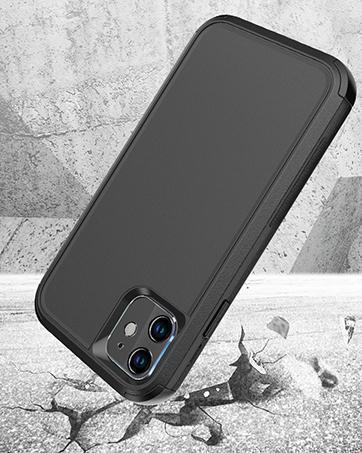 Diverbox for iPhone 11 Case [Shockproof] [Dropproof] [Tempered Glass Screen Protector],Heavy Duty Protection Phone Case Cover for Apple iPhone 11 (Black-3in1)