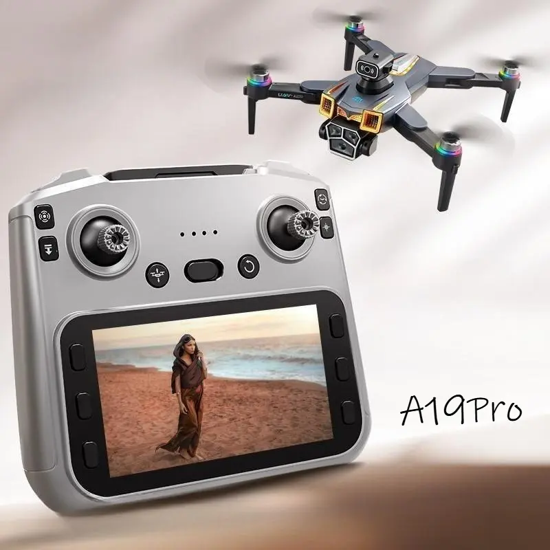 A19 Pro RC Quadcopter Toy, Built‑In Dazzling Lamp, Outdoor Recreational RC Flying Toy for Leisure Play