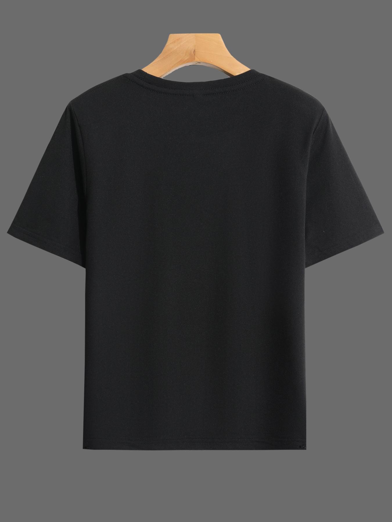 Women's Fashion Casual Short Sleeve Set, Plain Loose-Fitting High Waist Pants & Top, Spring & Fall, Plus Size