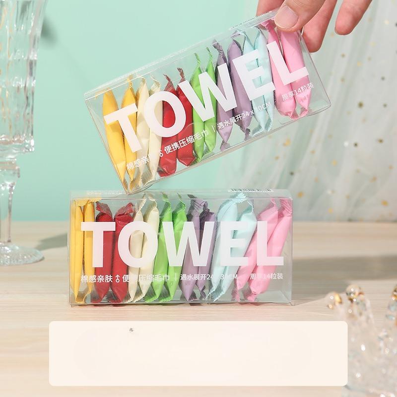 1pack of 14pcs，Disposable Compressed Towels, Portable Independent Packaging, Boxed Thickened Large Size, Travel Face Towel Must-Have