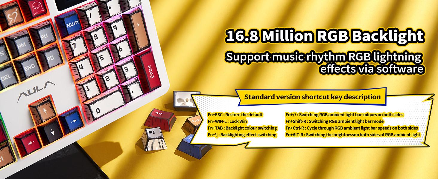 【Urtechdaddy Edition】AULA F106 PRO Wireless Mechanical Keyboard,Full Size Gaming Keyboard with Hot Swappable Knob & Screen,Tri-Mode RGB Backlit with 8000mAh for PC/Laptop/Windows