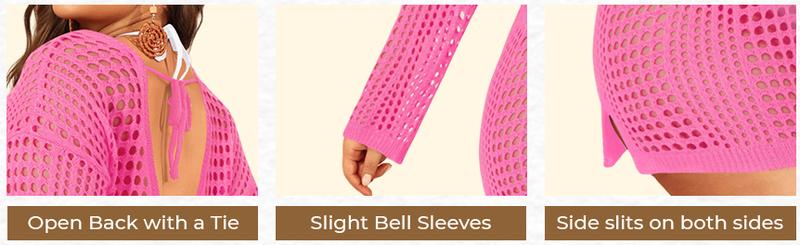 Aqua Eve Women's Plus Size Swimsuit Cover Up - Crochet Bathing Suit Coverups Long Sleeve Swimwear Beach Dress Aqua Eve Women's Plus Size Swimsuit Cover Up - Crochet Bathing Suit Coverups Long Sleeve Swimwear Beach Dress