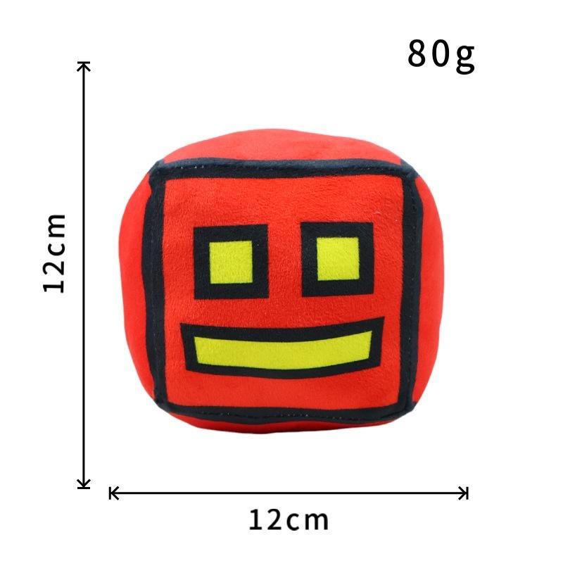 Soft Geometry Dash Cube Plush Toy Set, Cute Game Character Stuffed Plushies, Lovely Room Decor, Funny Birthday Holiday Presents for Children & Game Fans