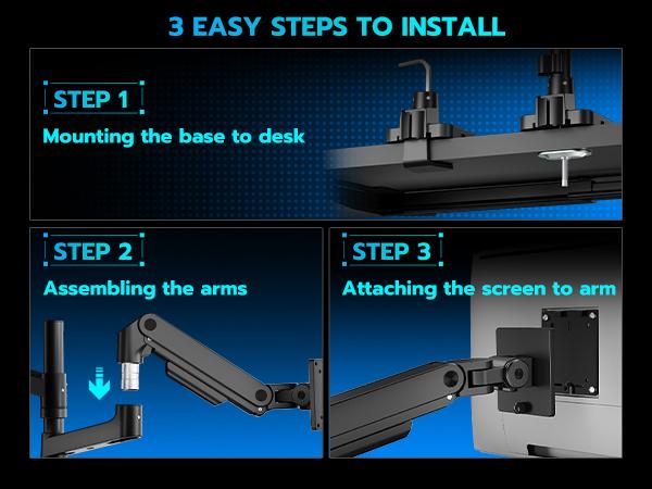 ARES WING Single/Dual Monitor Arm for Ultrawide Heavy Duty Curved Monitor Stacking, Fits 17-49 Inch, Vertical Gas Spring Double Monitor Mount with USB, Ergonomic Office Adjustable Dual Monitor Mount ARES WING Single/Dual Monitor Arm for Ultrawide Heavy Duty Curved Monitor Stacking, Fits 17-49 Inch, Vertical Gas Spring Double Monitor Mount with USB, Ergonomic Office Adjustable Dual Monitor Mount