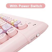 Wireless Bluetooth Keyboard for Mac, iPad, iPhone, PC, and Android—Connect Up to 3 Devices, Portable 84-Key Retro Typewriter Style, Light Blue