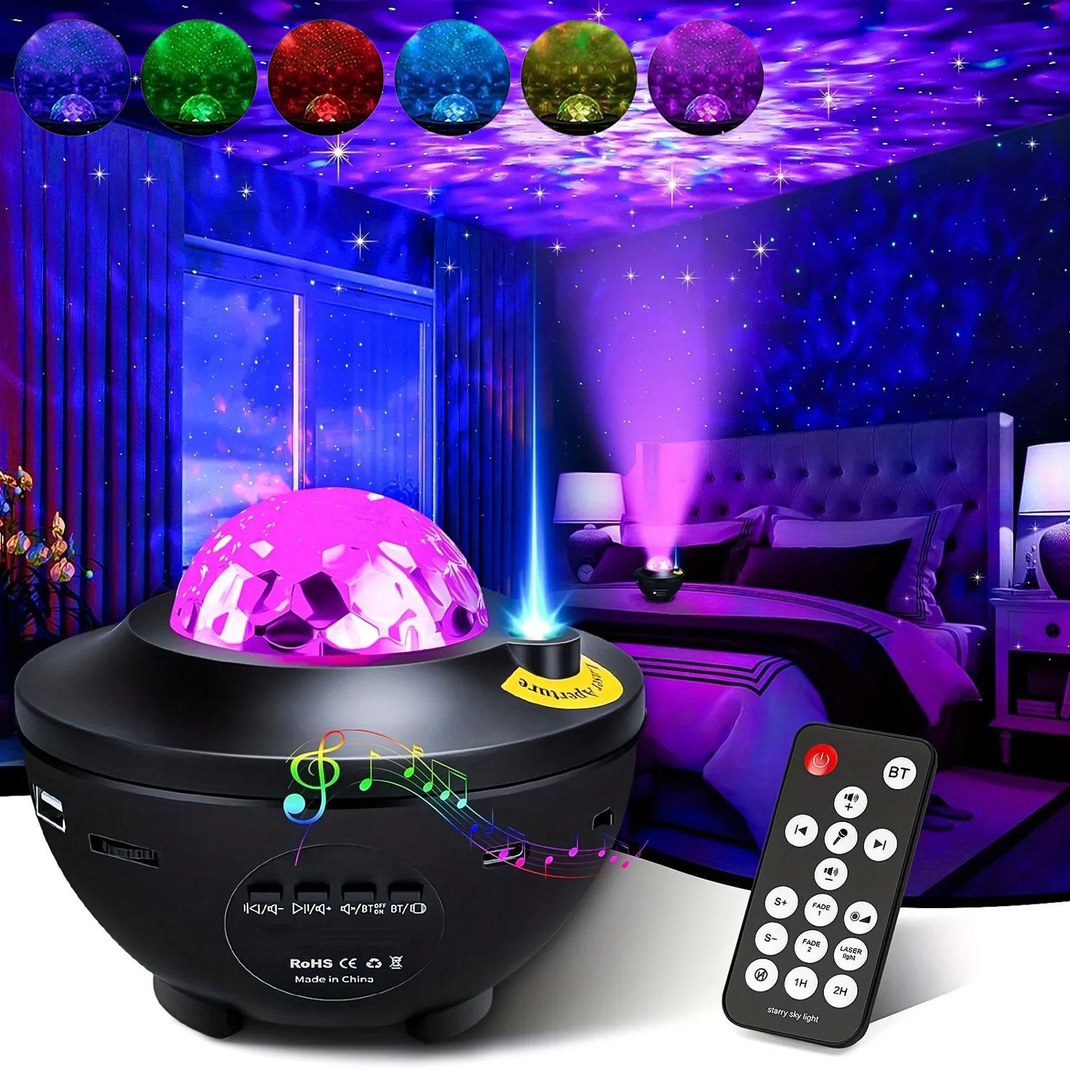 Mini Starry Sky Projector Galaxy Night Light with Bluetooth-compatible Speaker Timer Remote Control Universal Birthday Gift Bedroom Ceiling Home Cinema Game Room Decor