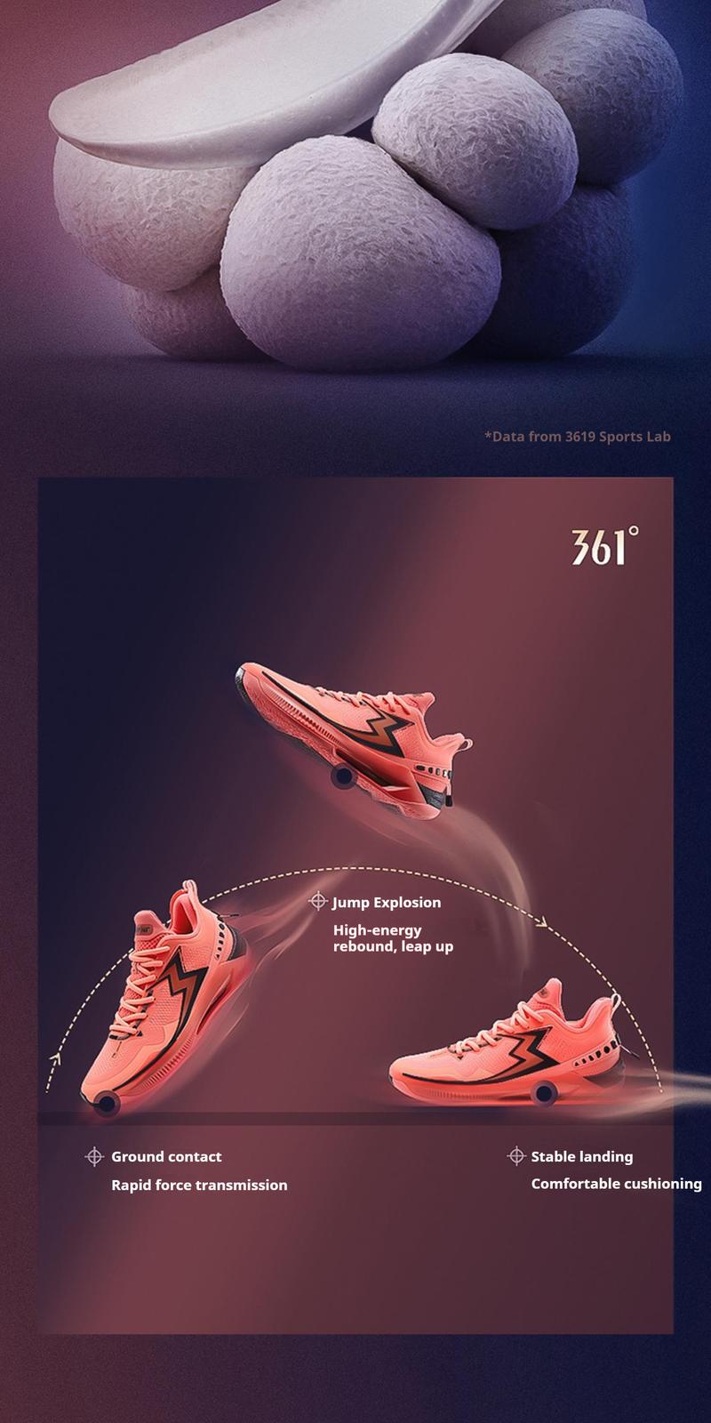 361° Big3 5.0 Quick PRO Basketball Shoes for Men Blue Synthetics Qu!kCQTECH Midsole Qu!kBONE Carbon-Fiber Plate Breathable Outdoor Sneakers