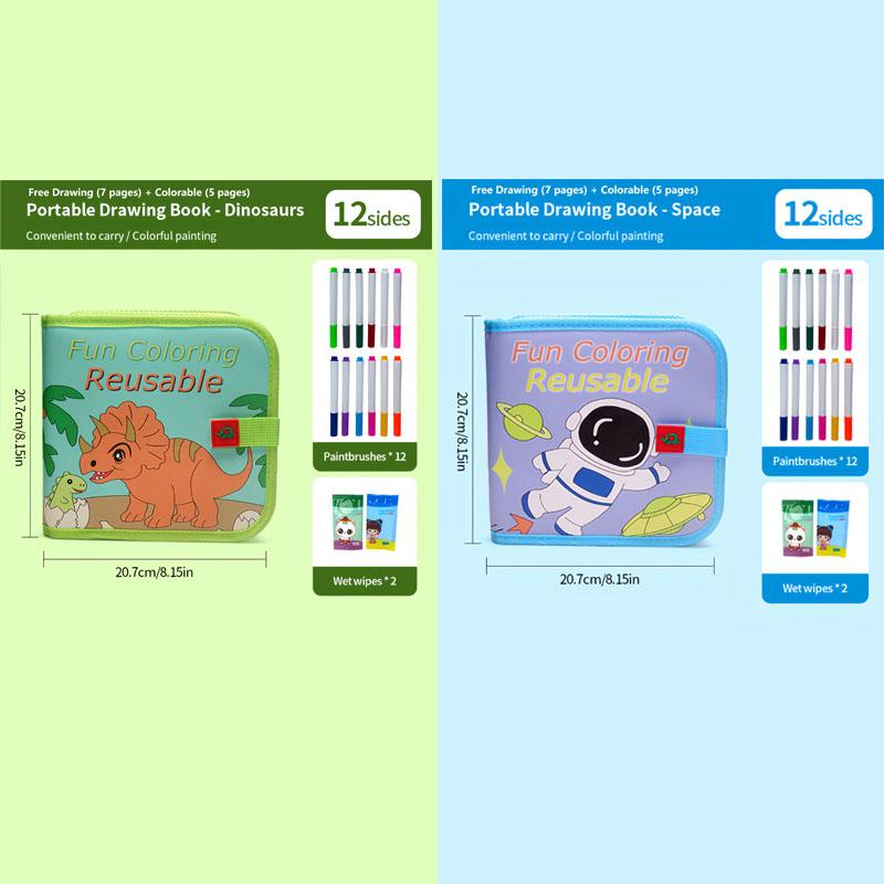 2026 Kids Erasable Drawing Set, Waterproof Magic Book with Watercolor Pens, Creative Dinosaur Bird Bear Writing Painting Kit, Boys Girls Gift 2026 Kids Erasable Drawing Set, Waterproof Magic Book with Watercolor Pens, Creative Dinosaur Bird Bear Writing Painting Kit, Boys Girls Gift
