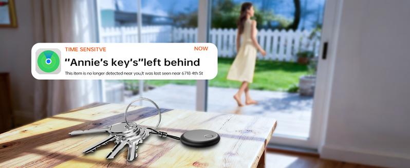 ONE LIFE Bluetooth Key Finder Tag Compatible with Apple Official Chip (iOS Only), Anti-Lost Bluetooth Tracker for Car Keys, Wallets, Luggage, and Passports with 80dB Alarm & Left-Behind Reminder, 2-Year Replaceable Battery, Restock Deals