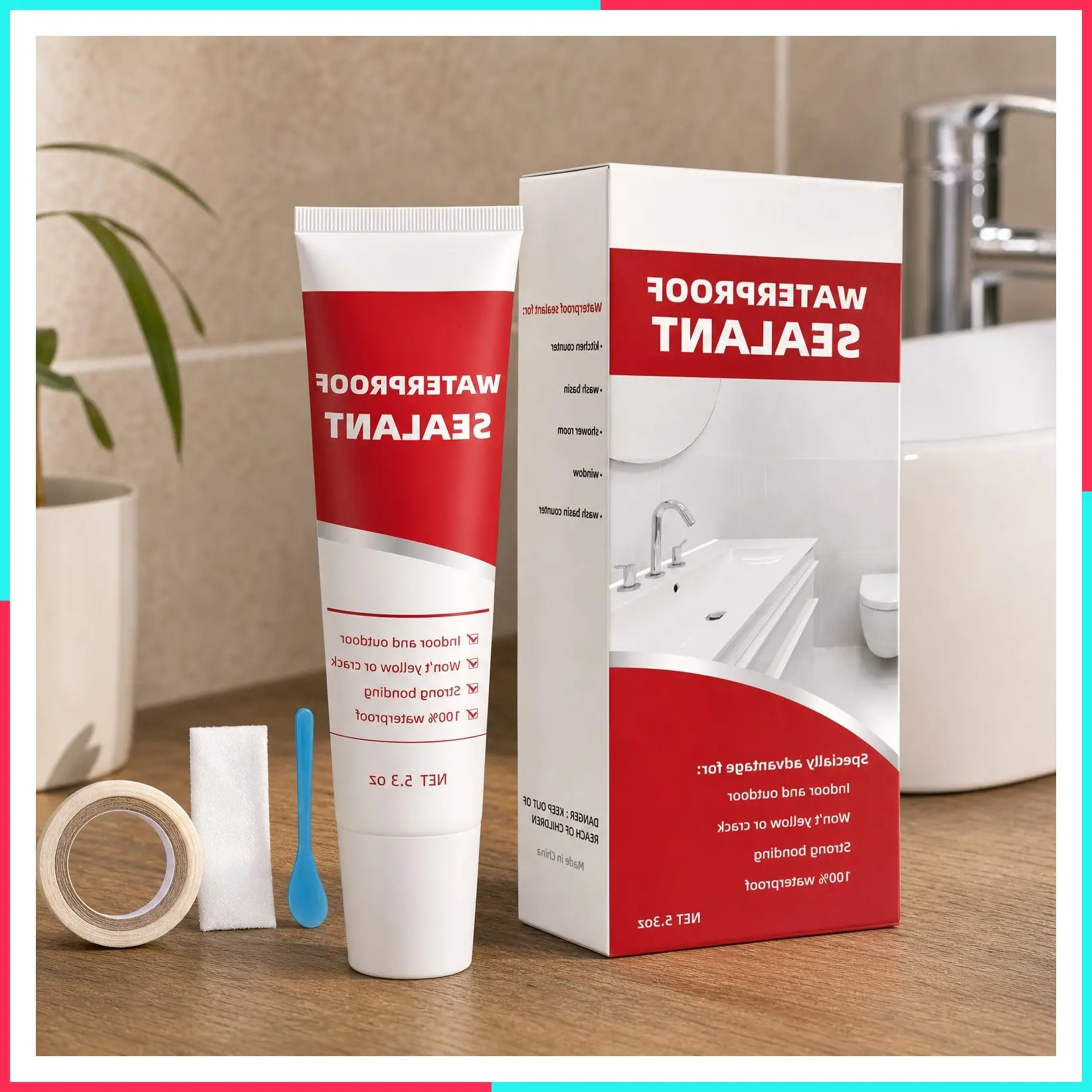 Advanced Waterproof Silicone Caulk & Sealant for Kitchen and Bathroom