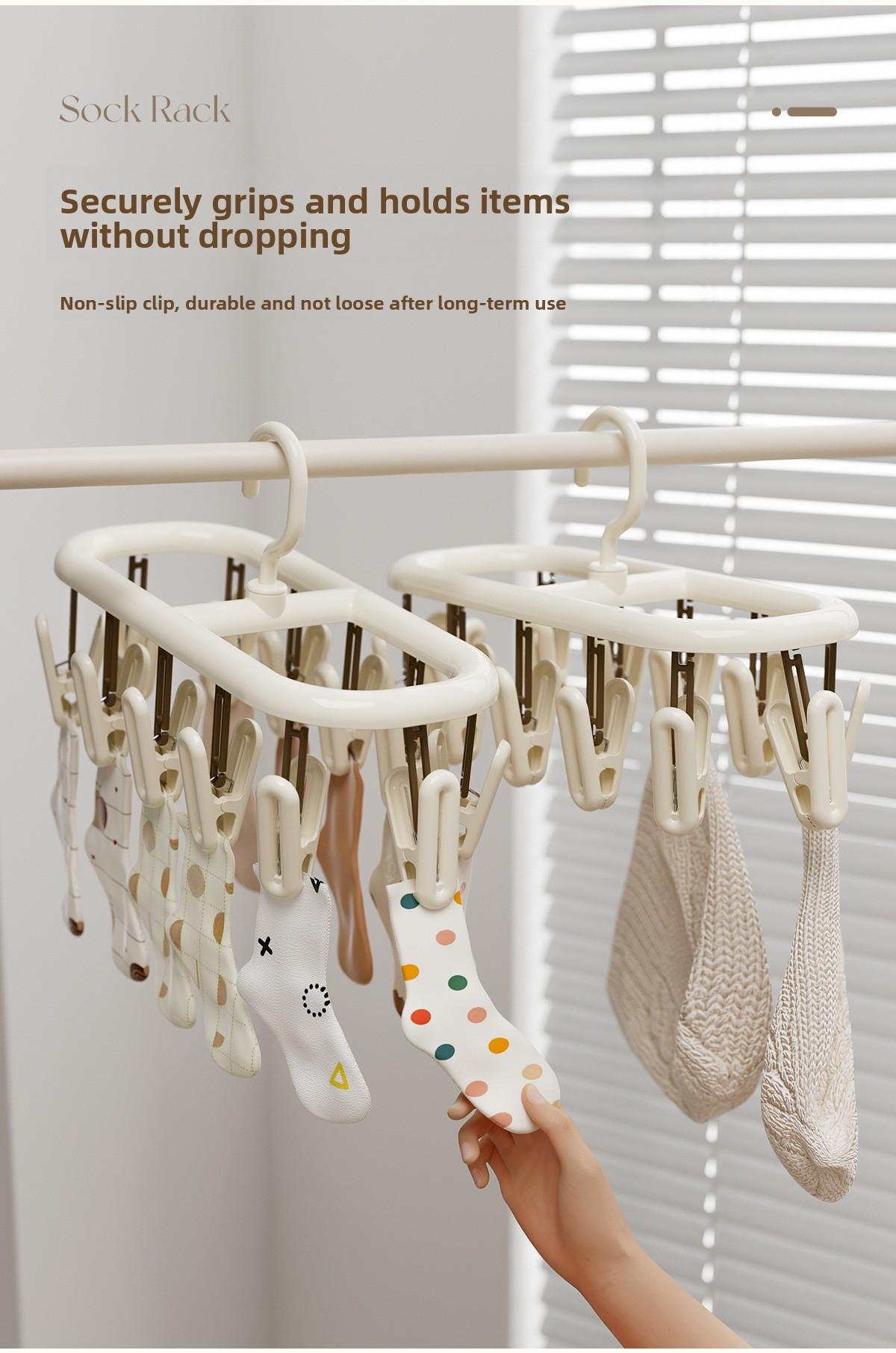 360-Degree Rotating Stackable Clothes Drying Rack for Home Use, Socks, Towels, Baby Scarves, Clothes Drying Clips