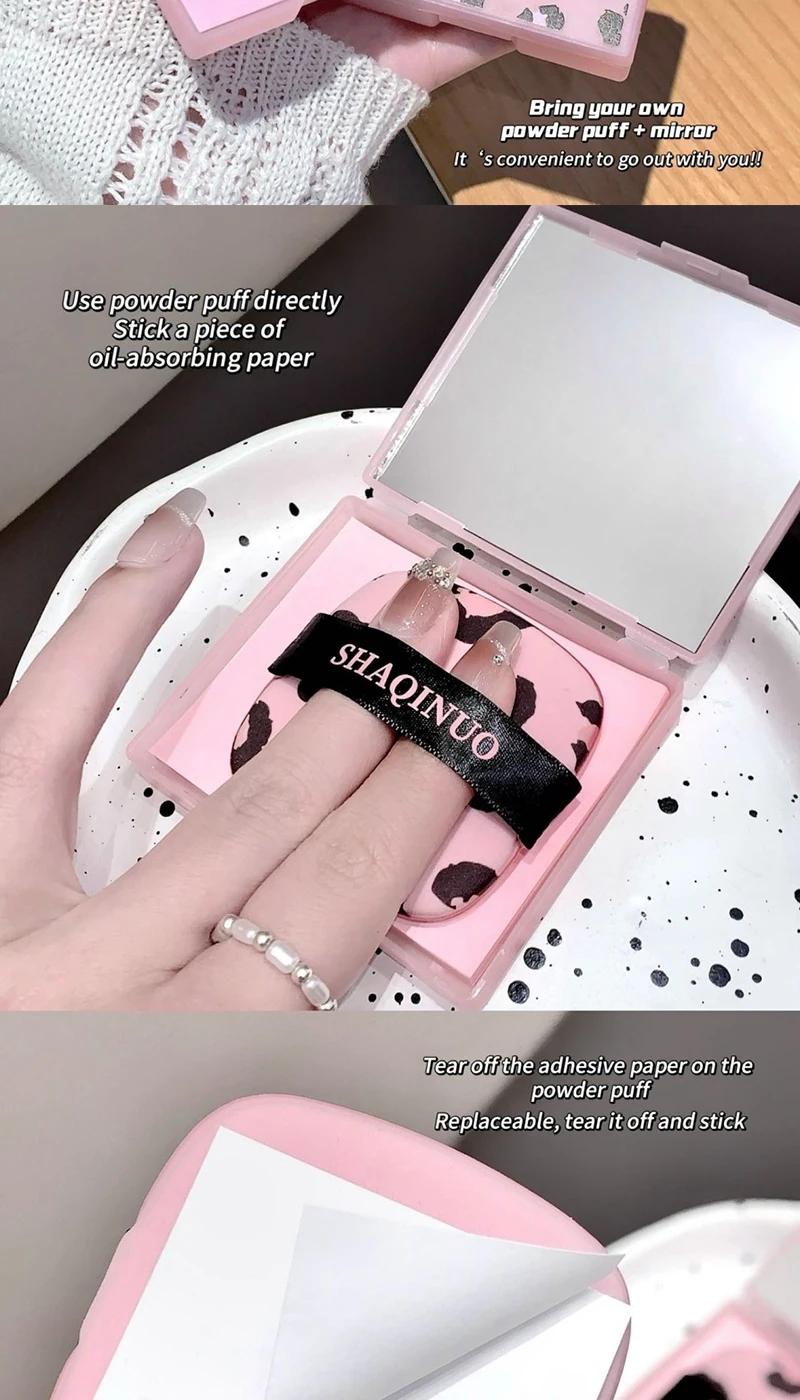 100 Sheets Oil Absorbing Papers with Replacement Pack, Powder Puff Style, Portable Makeup Mirror, Small and Convenient