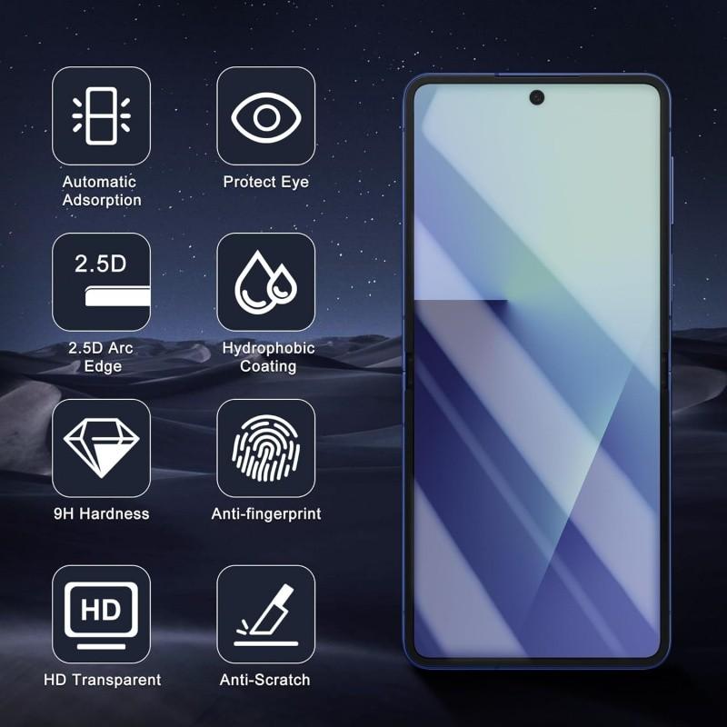 2+2 for Samsung Galaxy Z Flip5 6 7   2+2 Package Including 4 in 1 Protective Suite 2 Soft TPU Films 2 Glass Back Stick Screen Protectors High Definition Clear Anti Grease Fingerprint Full Protection