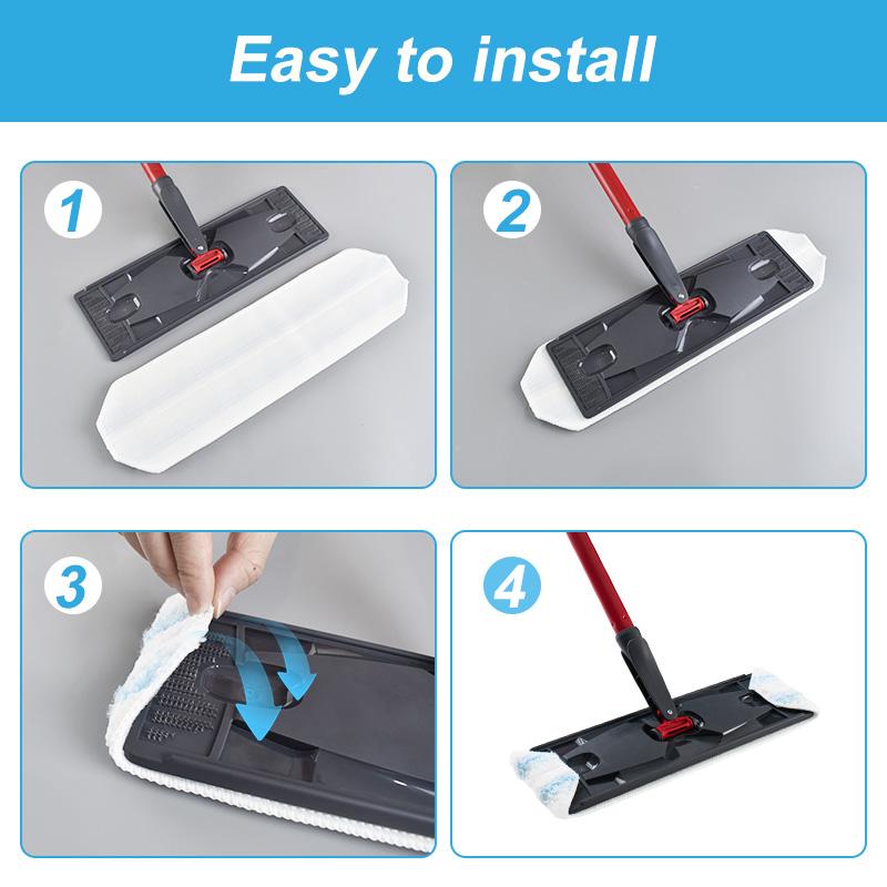 2/4 Pcs Vileda Flat Mop Replacement Pad, Fits Vileda H2pro Mop Head, High-Efficiency Cleaning, Reusable Washable, Kitchen Bathroom Accessories