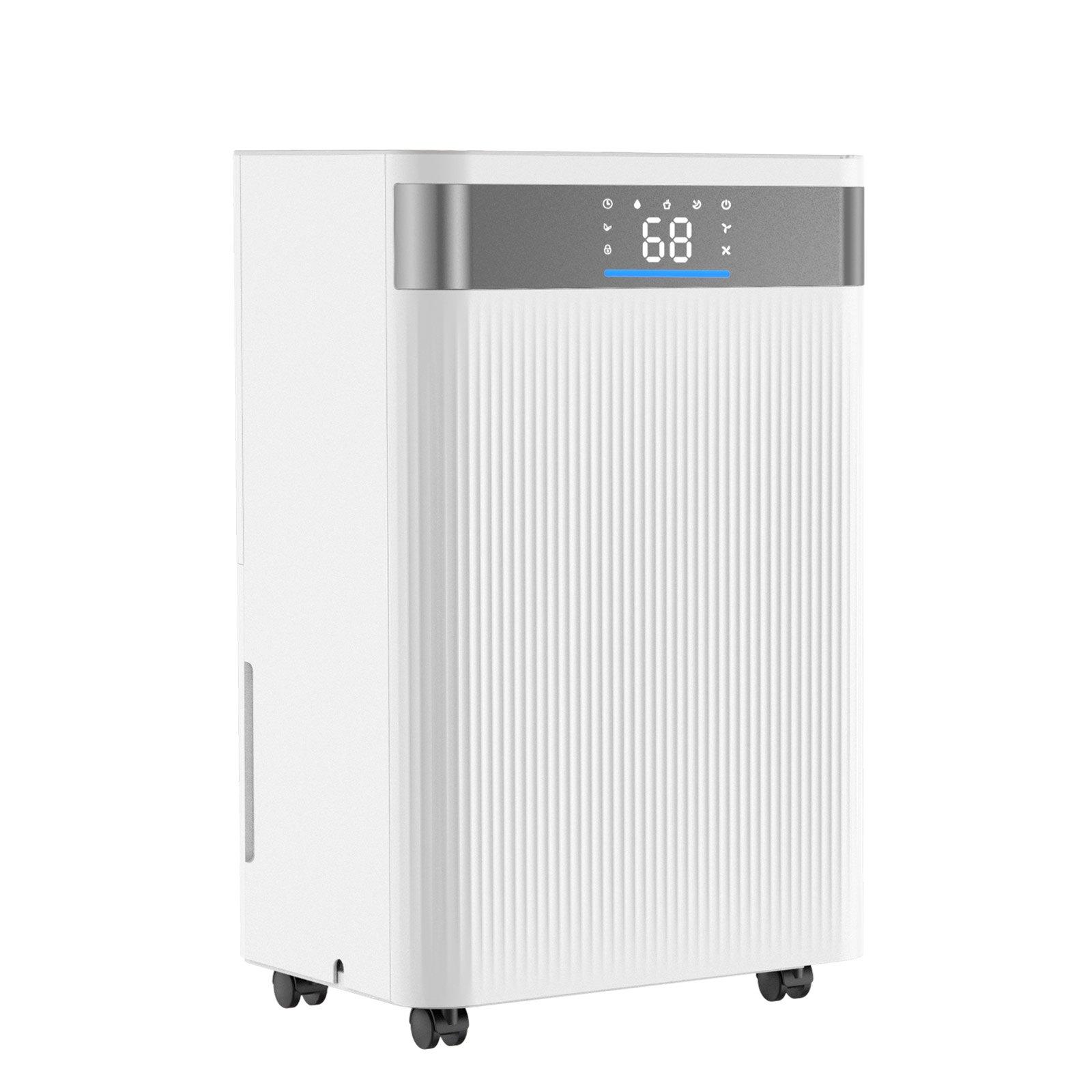 VEVOR 35 Pints Dehumidifier for Home Basement, Drain Hose for Commercial Industrial Use, Smart Humidity Control, Low Noise for Large Rooms, Warehouses, Bedrooms Storage, Large Coverage, White