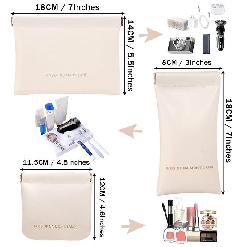 3 Counts Small Makeup Bag for Women, Elastic Open-Close Storage Bag, Mini Travel Storage Pouch, Waterproof Organizer Bag for Lipstick, Cosmetics,Multifunctional storage bag