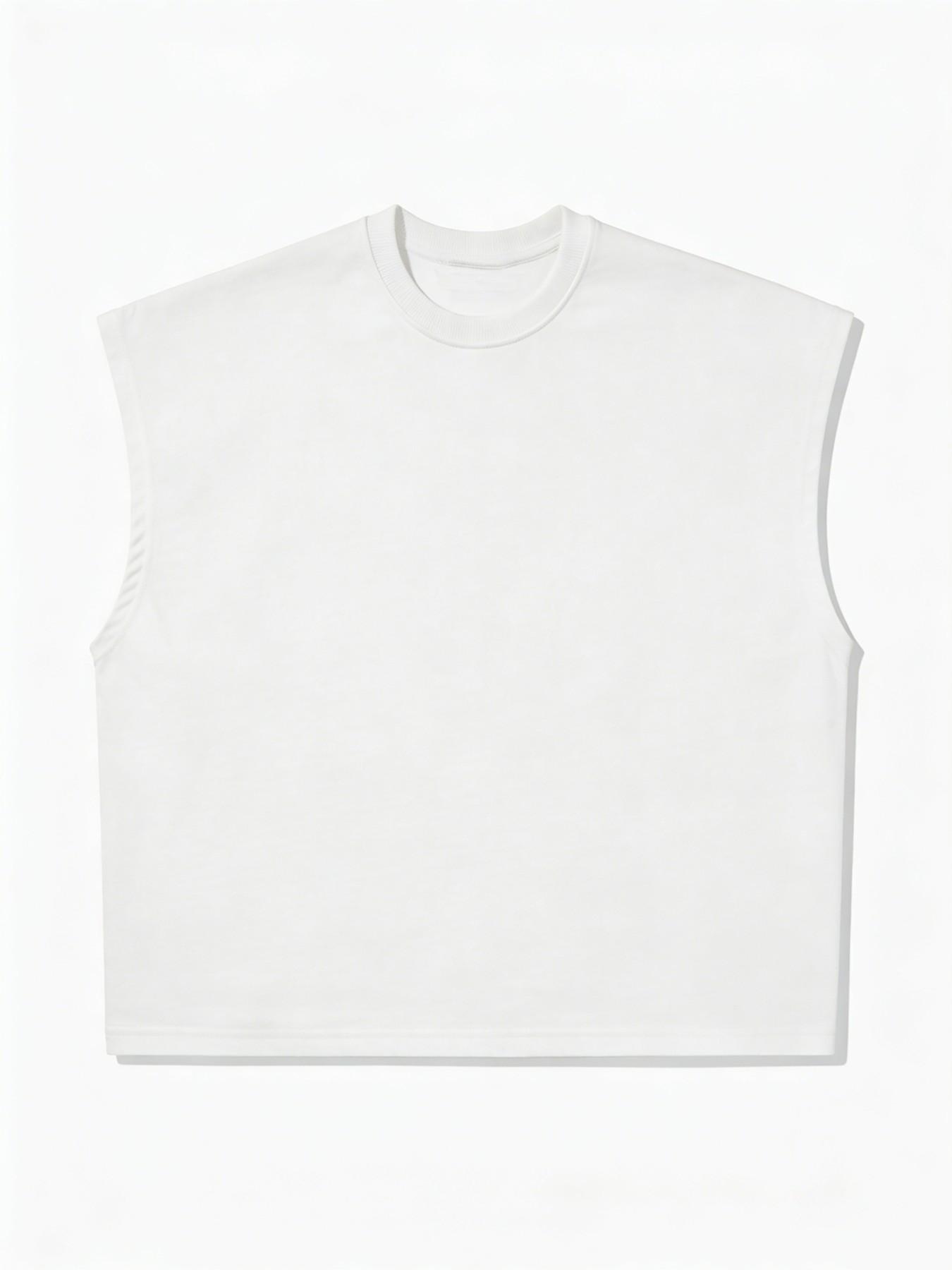 Men's Short Box Vest, Summer Vacation Basic, Eyelet Crafted Tank Top, Fitness Jogging Casual Streetwear, Holiday Gift Choice