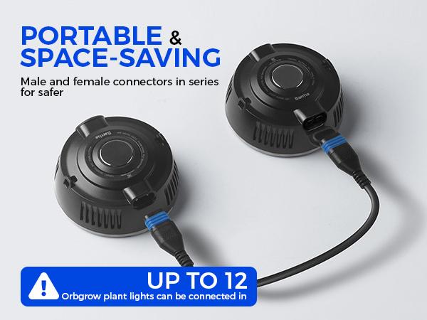 Barrina Orbgrow OG09 Puck LED Grow Light, 5000K 36W(4 x 9W), Full Spectrum, Magnetic & Linkable, Small Grow lamp, 4 Packs, Black