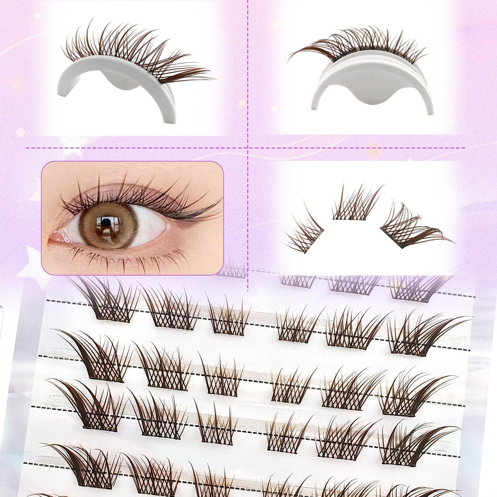60 Pairs False Eyelashes, Makeup, Mixed Lengths 7-12mm, Self-Adhesive, Natural Look, Volume & Curl, Travel-Friendly, Cosplay Anime Lashes