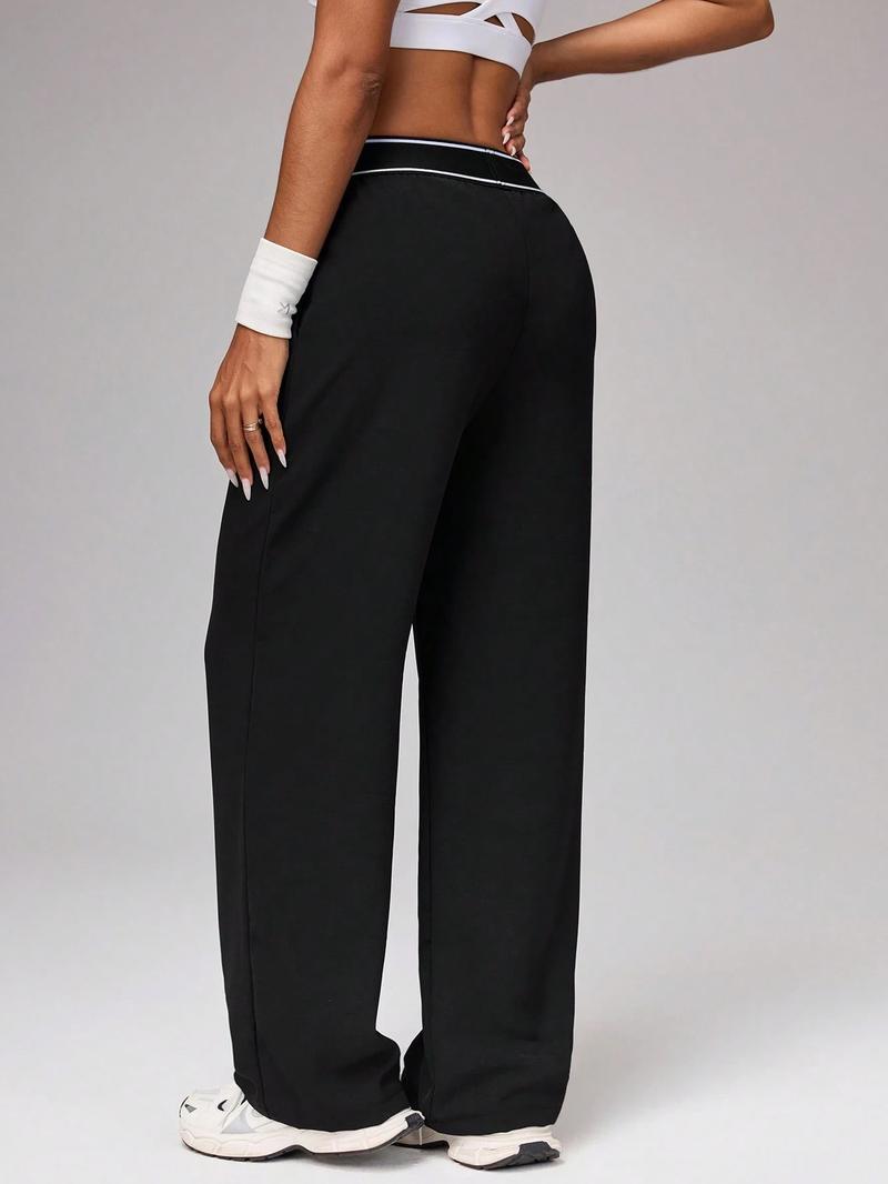Women's Sporty Pants Long Comfortable Wide Leg Design with Pockets, Ideal for Exercise, Stylish & Practical Workout Wear, Athleisure Bottoms