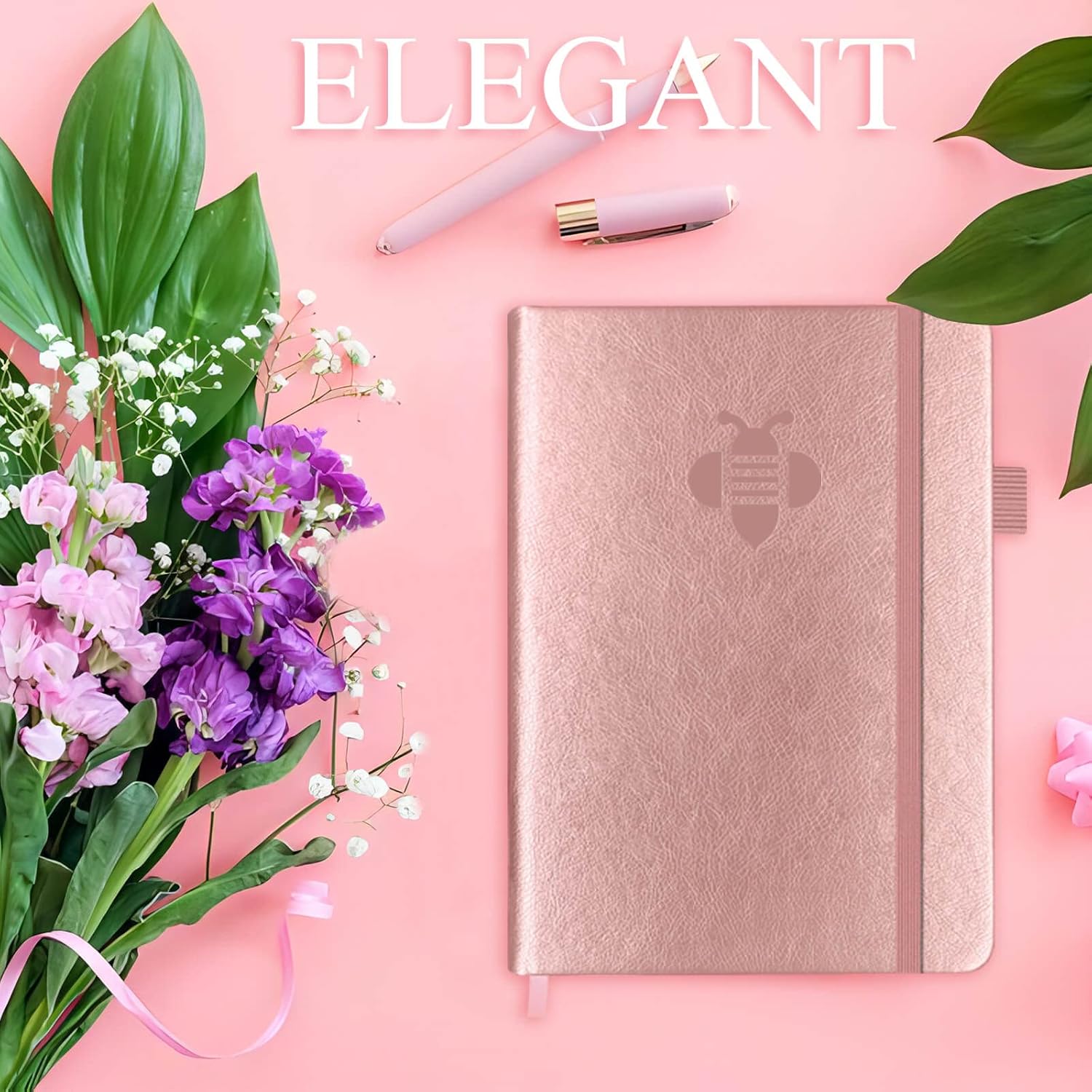 Check Register - Elegant Check Registers for Personal Checkbook with Check & Transaction Registers, Hardcover Checkbook Log 5.2x7.6" (Rose )
