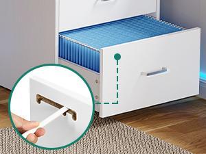 DWVO Computer Desk with Drawers, 55" Office Desk with Power Outlets & LED Light, Home Office Desk with Storage Shelves