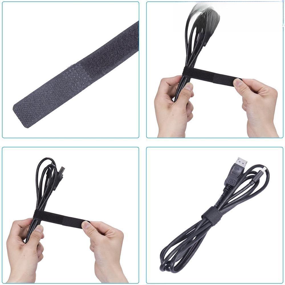 Reusable Cable Ties Set: Multi-Size, Eco-Friendly, Durable & Non-Slip. Strong Wire Organizer for Home, Office, Garage. Anti-Tangle Cord Management, Data Cable Holder, Efficient Fastening Tool.