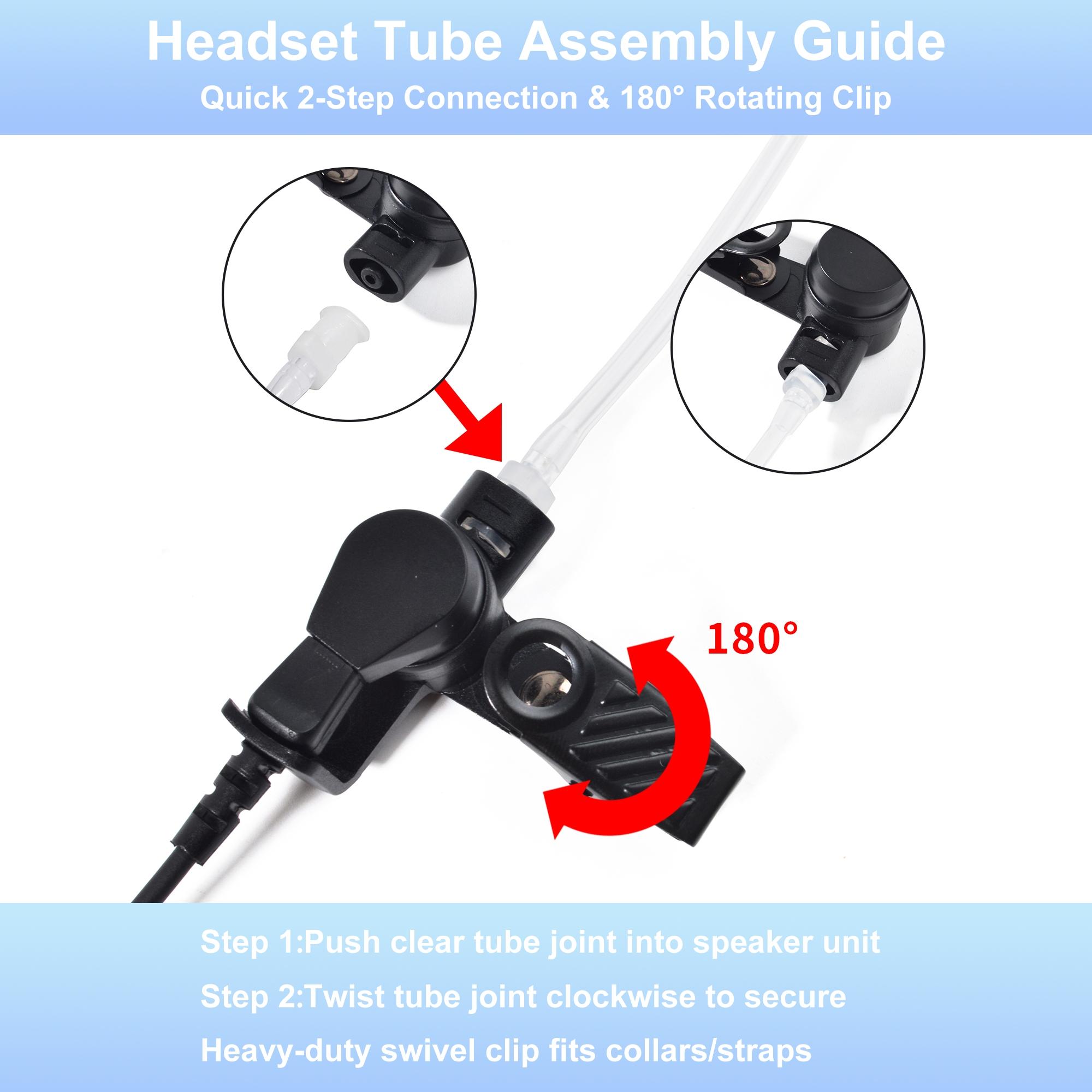 YNIBST 3.5mm Receiver/Listen Only Surveillance Radio Earpiece Compatible with Two-Way Radios, Transceivers and Radio Speaker Mics Jacks with Acoustic Coil Tube Walkie Talkie Headset for Security, Police and Law Enforcement Use