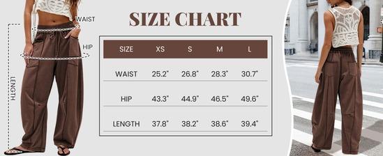 JovenPara Women's Fleece-Lined Baggy Barrel Pants Wide Leg Smocked Elastic Waistband Lounge Drawstring Trousers with Pockets Casual Streetwear Bottoms Womenswear