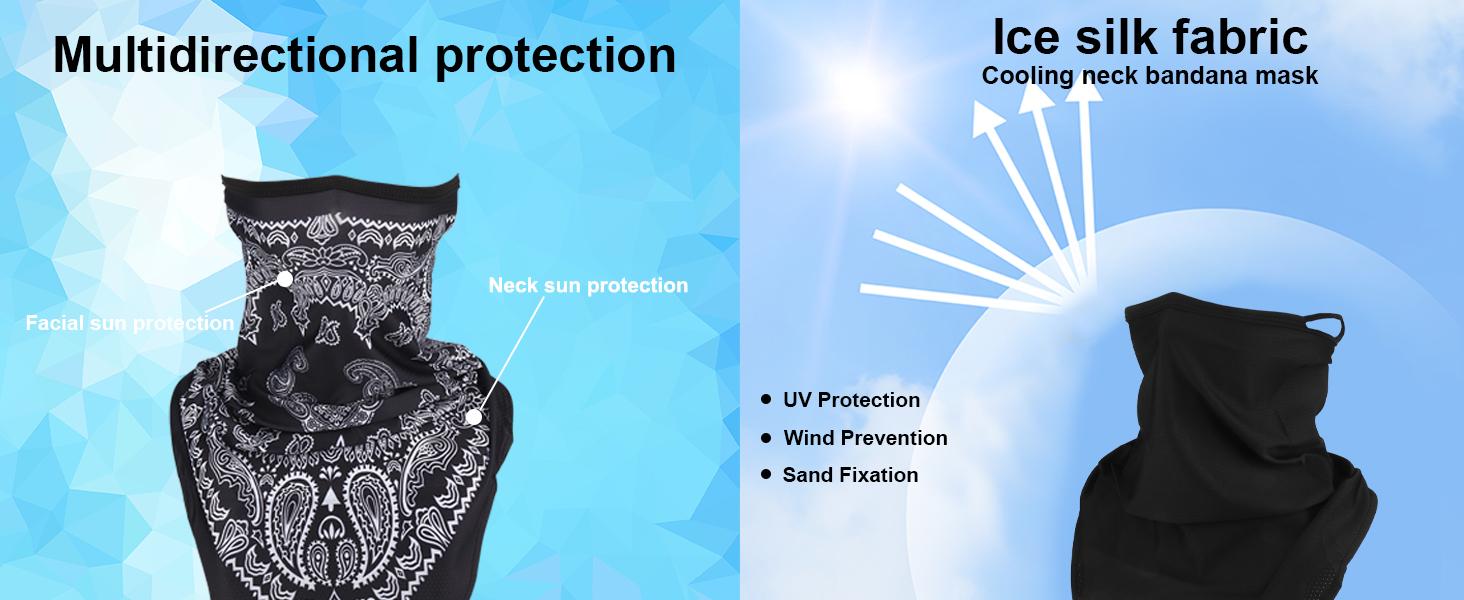 Ice Silk Cooling Cycling Triangle Face Mask Bandana for Men - UV Protection Neck Gaiter, Sun & Dust Shield for Motorcycle Riding, Hiking Ice Silk Cooling Cycling Triangle Face Mask Bandana for Men - UV Protection Neck Gaiter, Sun & Dust Shield for Motorcycle Riding, Hiking