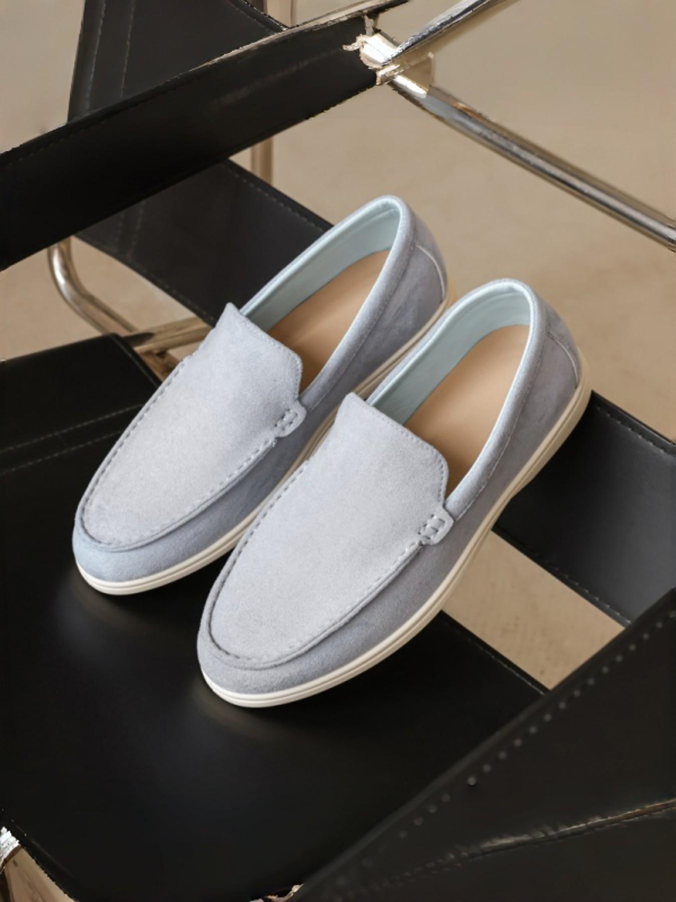 Men's Slip-On Casual Bean Shoes, Driving/at Home Wear, Suede Reverse + Lightweight Sole, Comfortable and Stylish Footwear