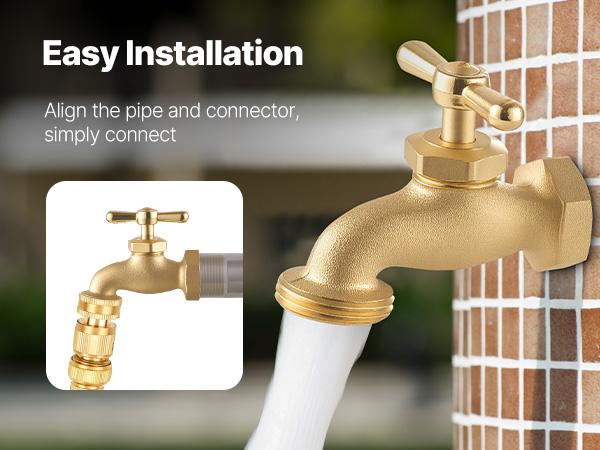 VEVOR Hose Bibb, 3/4 MIPx 3/4 MHT Connection, Multi-Turn Garden Valve, Heavy Duty Brass Hose Bib, Outdoor Water Faucet Spigot, Brass Plumbing Fitting, Compatible with Copper, Galvanized Pipes VEVOR Hose Bibb, 3/4 MIPx 3/4 MHT Connection, Multi-Turn Garden Valve, Heavy Duty Brass Hose Bib, Outdoor Water Faucet Spigot, Brass Plumbing Fitting, Compatible with Copper, Galvanized Pipes