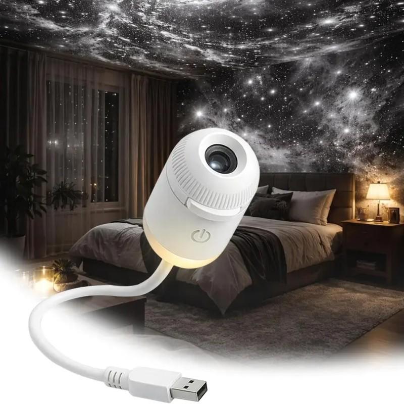 Multifunctional Portable Starry Night Light Projector, Slide Film, Adjustable Brightness, 360 Rotation, Bedroom Decor, Perfect Gift
