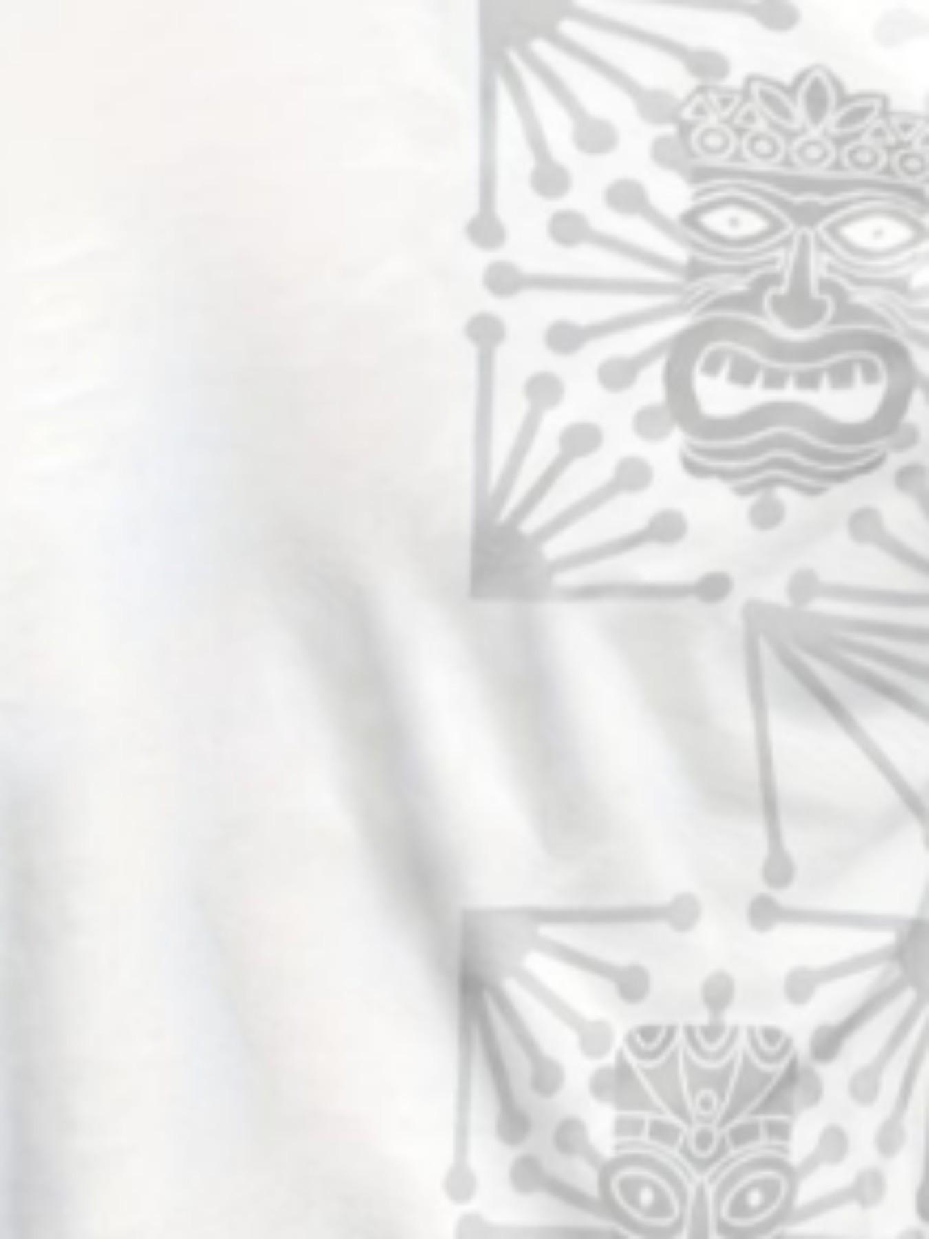 Men's Polynesian Tikka Mask Sport T-Shirt, Tribal Style Round Neck Short Sleeve Top, Loose-Fitting All-Seasons Clothing