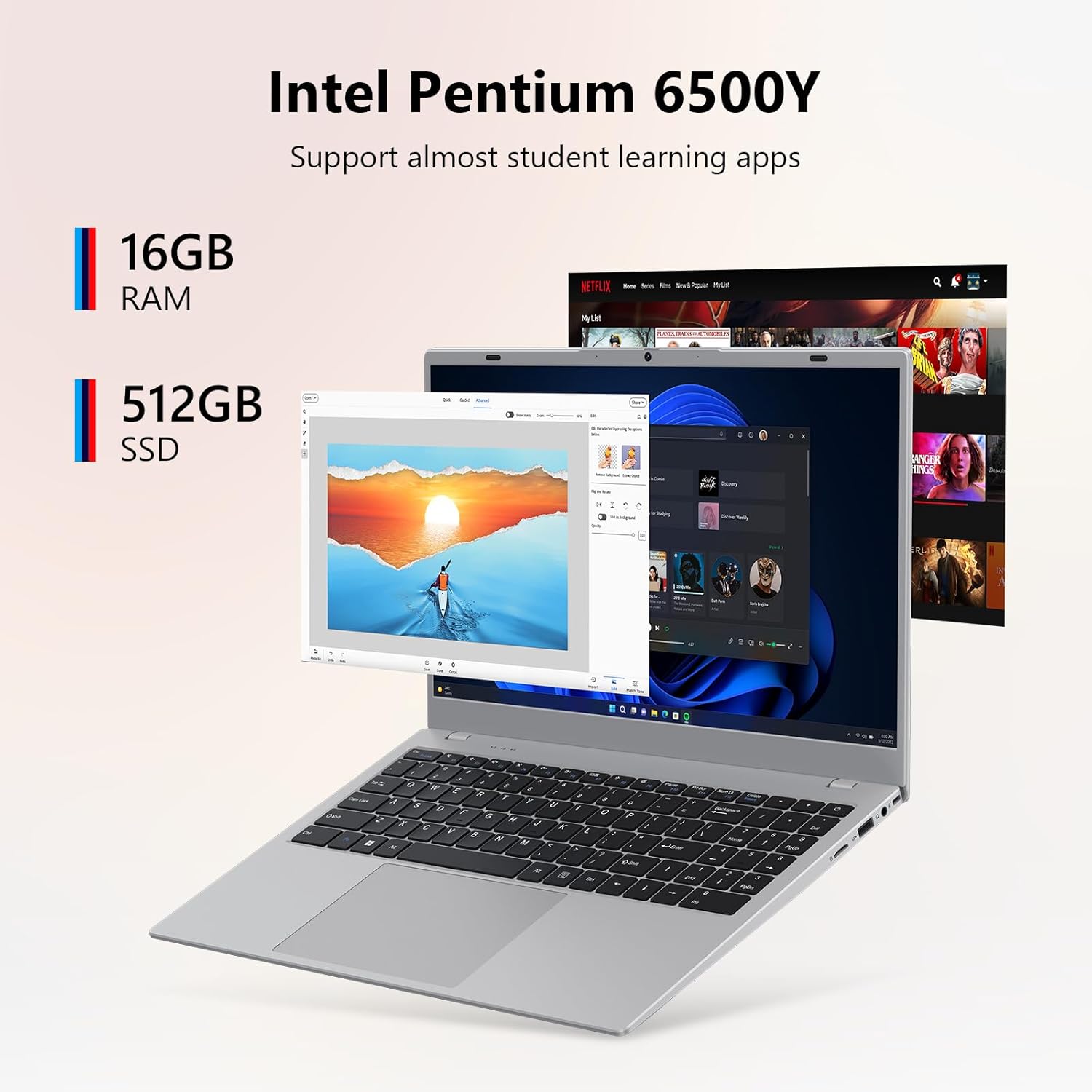 2026 Laptop 15.6 Inch Intel Pentium Gold 6500Y 13th Gen up to 3.4