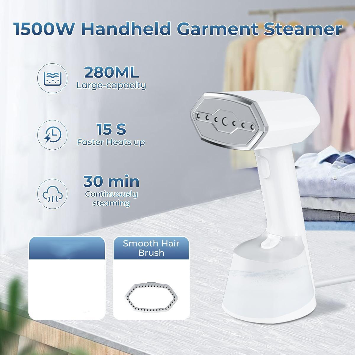 ELORTI Garment Steamer for Clothes,Hanrdheld Steamer & lron 2 In 1,Portable Travel Clothing Steamer lron,15s Fast HeatUp,Upgrade Large water tank,Gentle Steam Wig Treatment
