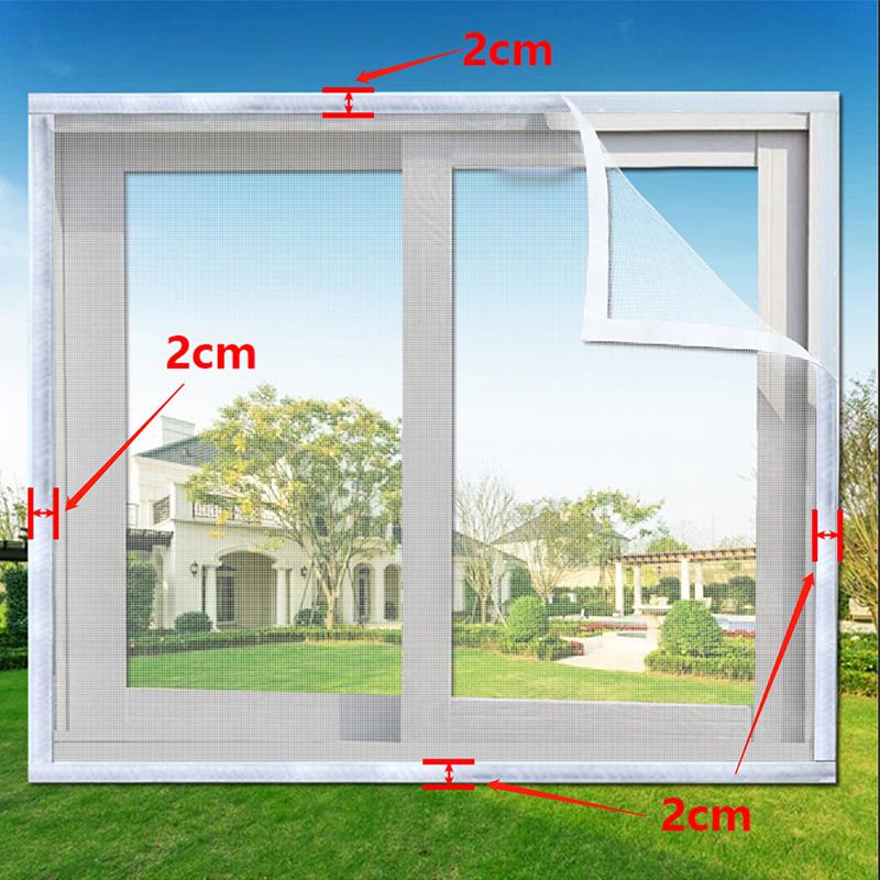 White Bordered Mesh Screen with Hook & Loop – Mosquito & Insect Protection, Breathable Multi-Purpose Decorative for Home Windows & Doors