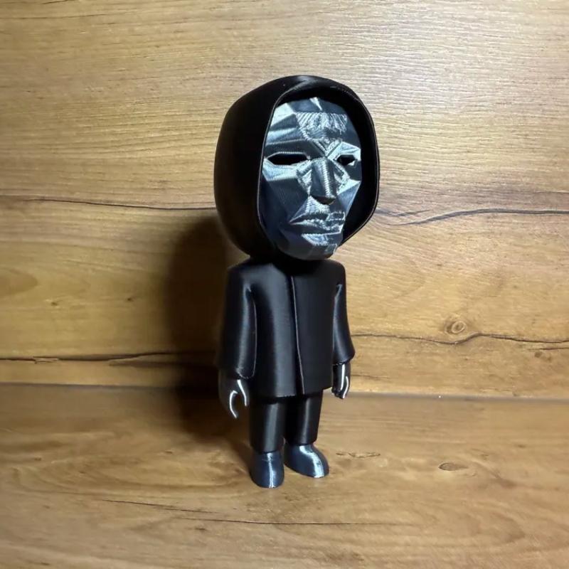 3D Printed Squid Game Character Figurines Set, Soldier Worker Manager Collectibles, Mystery Mask Man TV Series Accessories