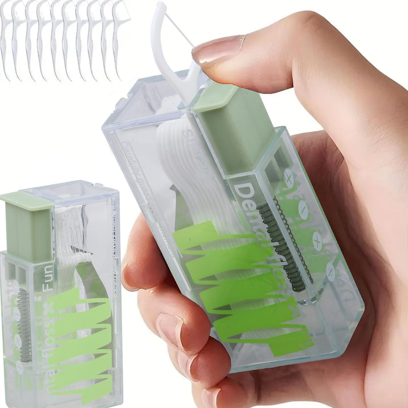 Portable Dental Floss Dispenser, Stylish Lighter Design, Automatic Toothpick Holder, Ideal for Home and Travel Use